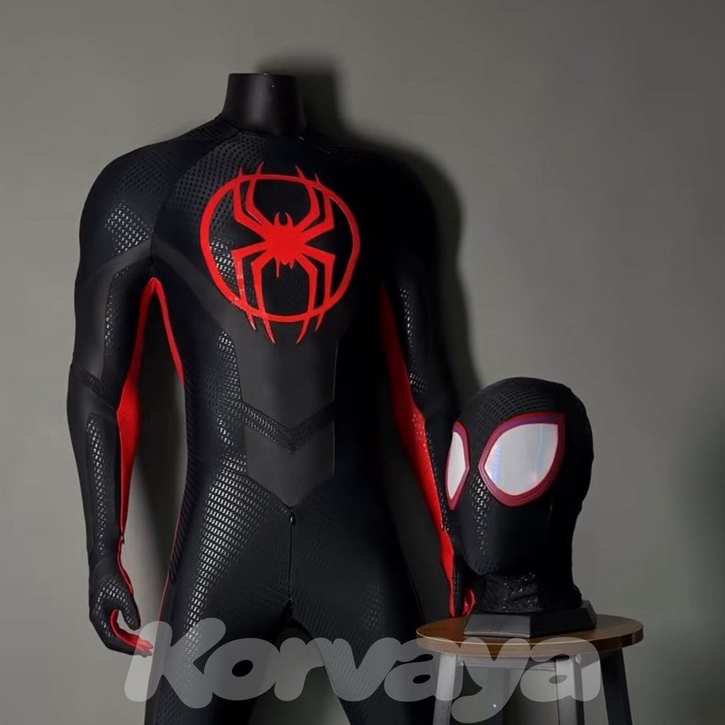 Black & Red superhero suit with mask