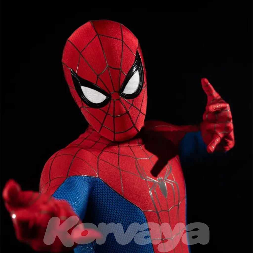 Classic superhero suit, action pose